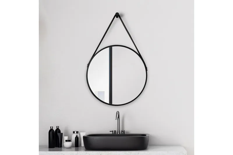 Knutby Spegel 50x50 cm Rund - Svart - Inredning - Badrumsinredning - Badrumsspegel