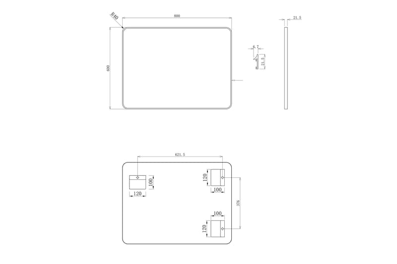 Knutby Väggspegel 60 cm - Svart - Inredning - Badrumsinredning - Badrumsspegel