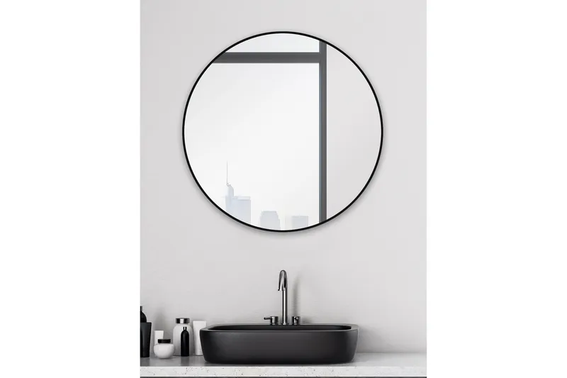 Knutby Väggspegel 60 cm - Svart - Inredning - Badrumsinredning - Badrumsspegel