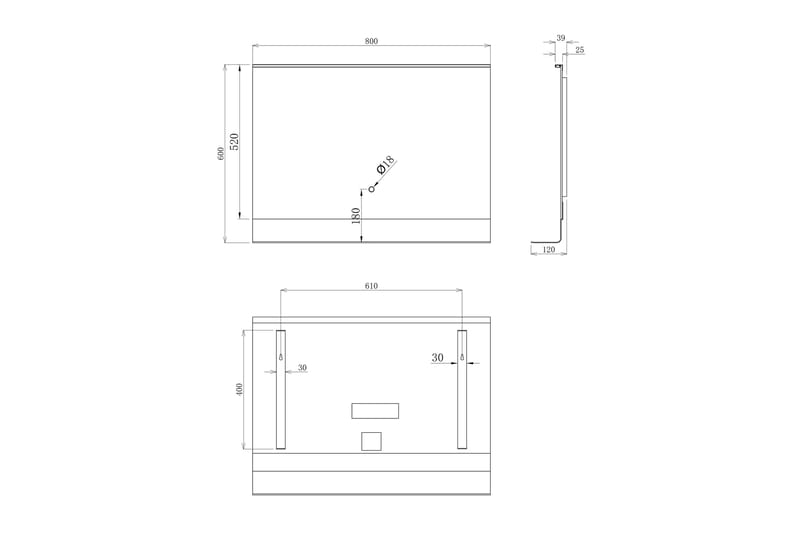 Knutby Väggspegel 60 cm - Inredning - Badrumsinredning - Badrumsspegel