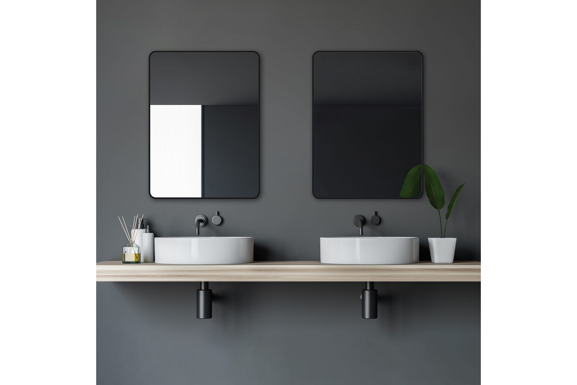 Knutby Väggspegel 60 cm - Svart