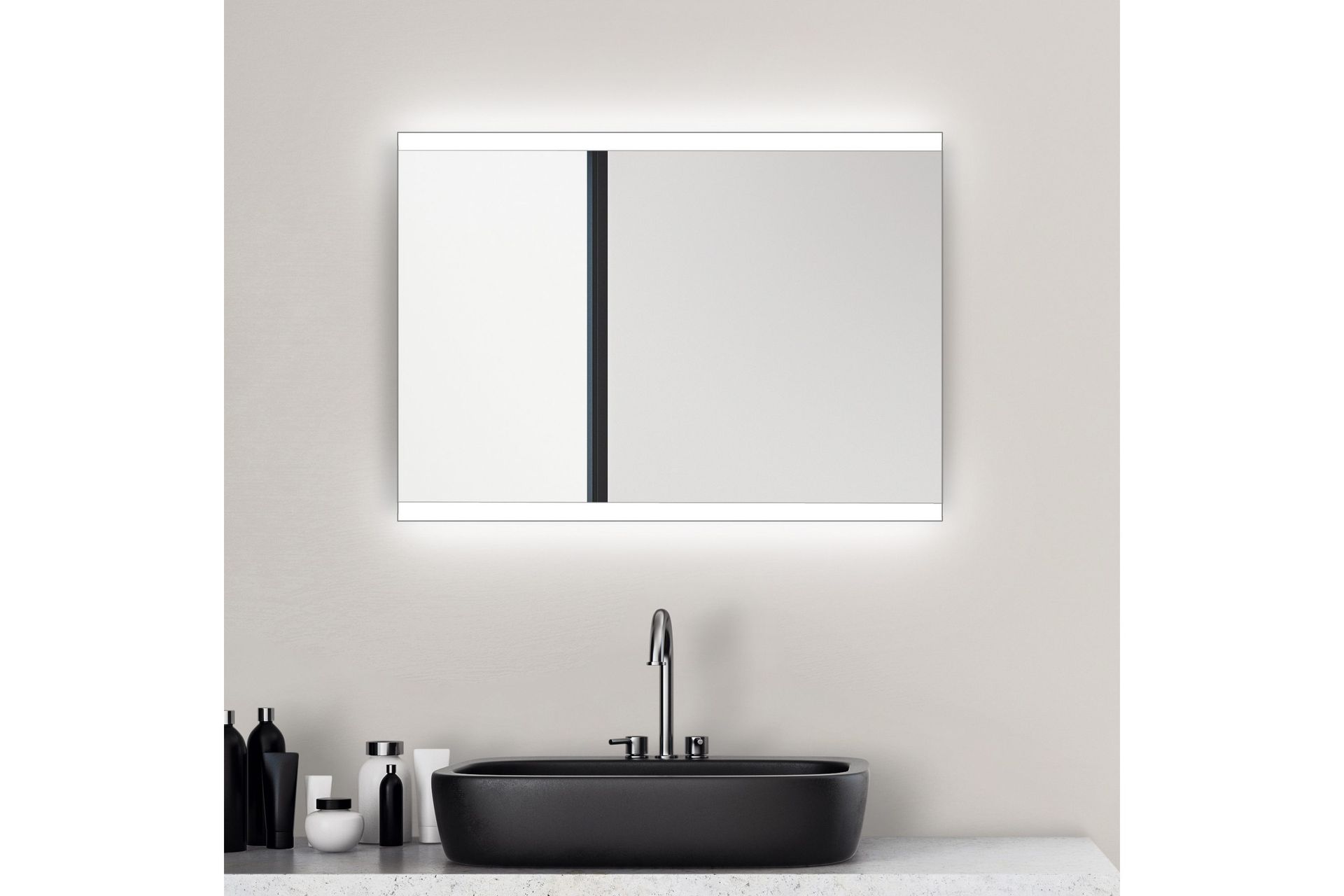 Lannabruk Badrumsspegel 70 cm LED-belysning -