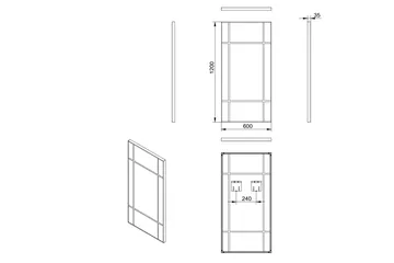 Lannabruk Spegel 60x120 cm - Svart - Inredning - Badrumsinredning - Badrumsspegel