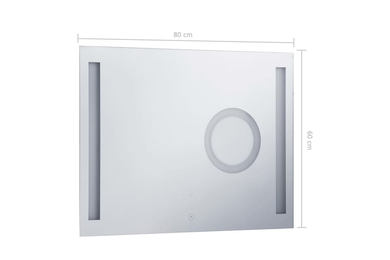 Badrumsspegel LED med touch-sensor 80x60 cm - Silver - Badrumsspegel med belysning - Spegel - Badrumsspegel