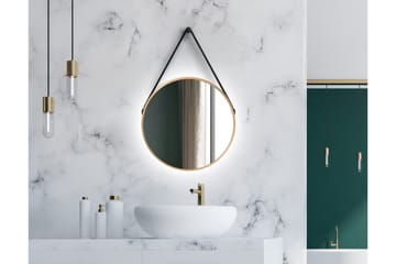 Nävesta Spegel 50 cm Rund - Guld - Inredning - Badrumsinredning - Badrumsspegel