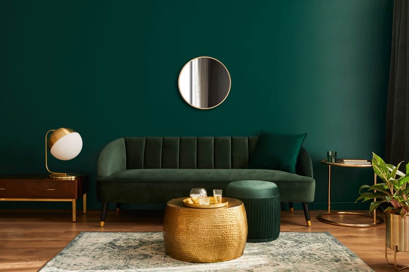 Nävesta Spegel 50 cm Rund - Guld - Inredning - Badrumsinredning - Badrumsspegel