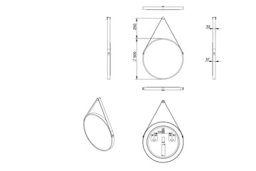 Nävesta Spegel 50 cm Rund - Guld - Inredning - Badrumsinredning - Badrumsspegel