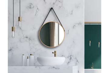 Nävesta Spegel 50 cm Rund - Guld - Inredning - Badrumsinredning - Badrumsspegel