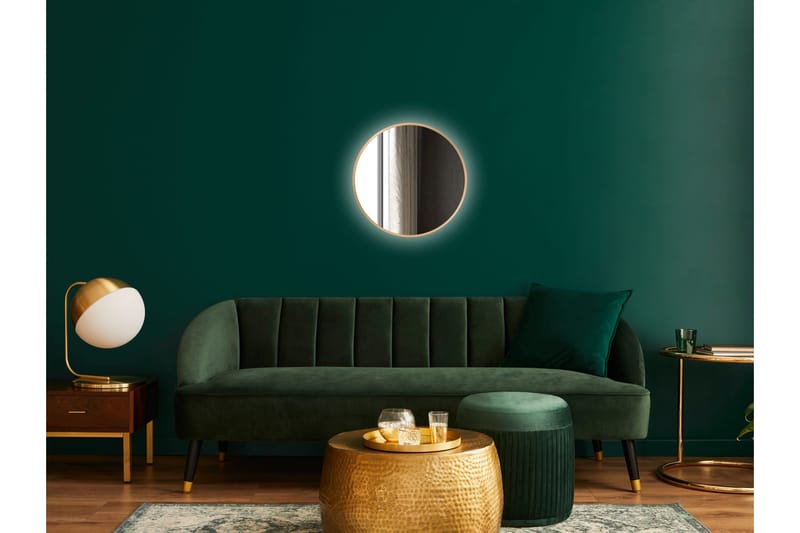 Nävesta Spegel 50 cm Rund - Guld - Inredning - Badrumsinredning - Badrumsspegel
