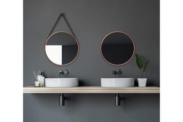 Nävesta Spegel 50 cm Rund - Koppar - Inredning - Badrumsinredning - Badrumsspegel