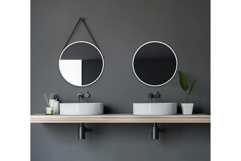 Nävesta Spegel 50 cm Rund, Vit