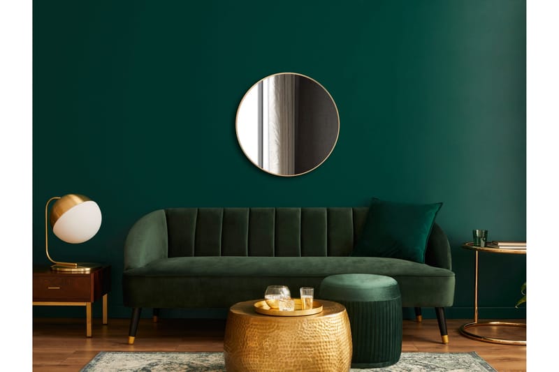Nävesta Spegel 80 cm Rund - Guld - Inredning - Badrumsinredning - Badrumsspegel