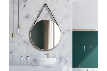 Nävesta Spegel 80 cm Rund - Guld - Inredning - Badrumsinredning - Badrumsspegel