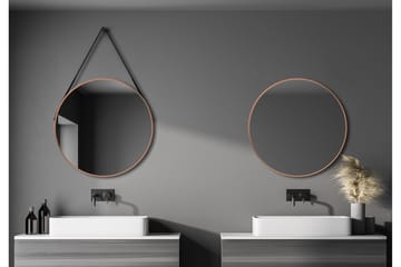 Nävesta Spegel 80 cm Rund - Koppar - Inredning - Badrumsinredning - Badrumsspegel