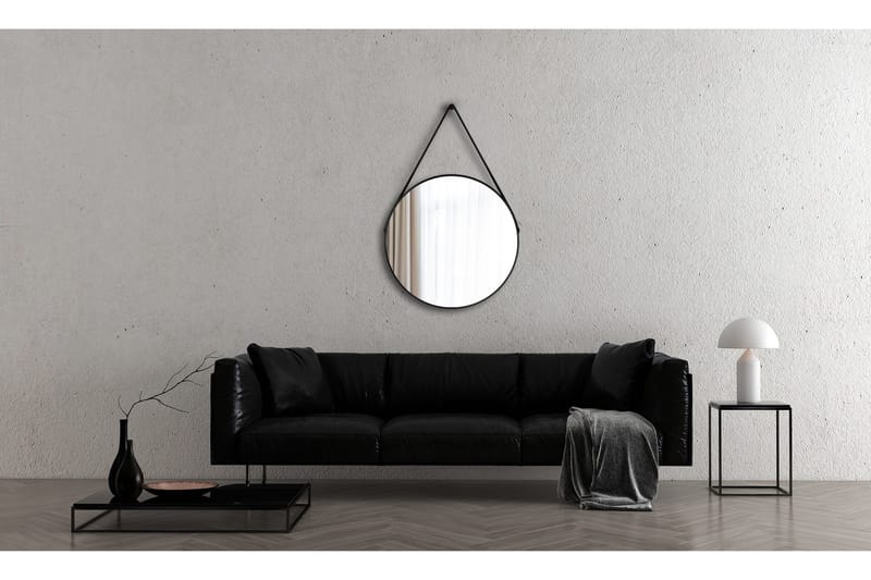 Nävesta Spegel 80 cm Rund - Svart - Inredning - Badrumsinredning - Badrumsspegel