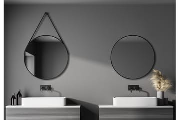 Nävesta Spegel 80 cm Rund - Svart - Inredning - Badrumsinredning - Badrumsspegel