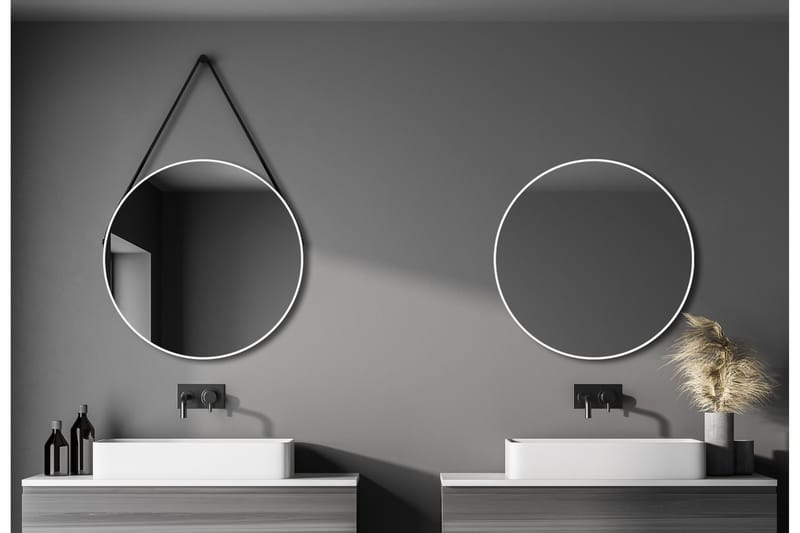 Nävesta Spegel 80 cm Rund, Vit