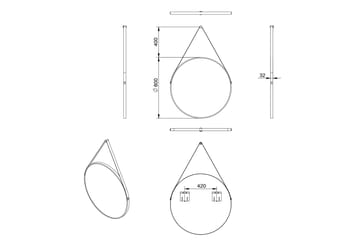 Nävesta Spegel 80 cm Rund - Vit - Inredning - Badrumsinredning - Badrumsspegel