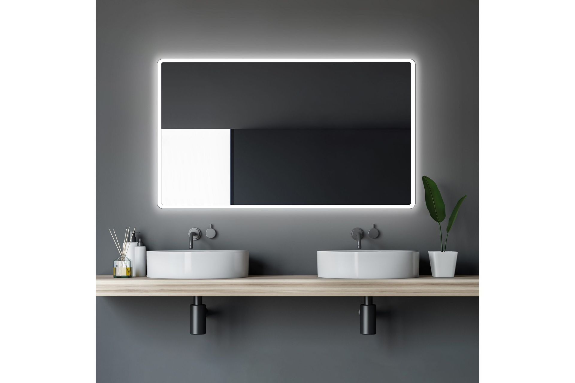 Norrbyn Badrumsspegel 70 cm LED-belysning -