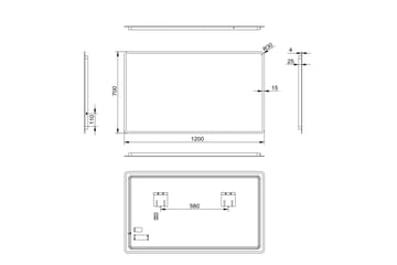 Norrbyn Badrumsspegel 70 cm LED-belysning - Inredning - Badrumsinredning - Badrumsspegel
