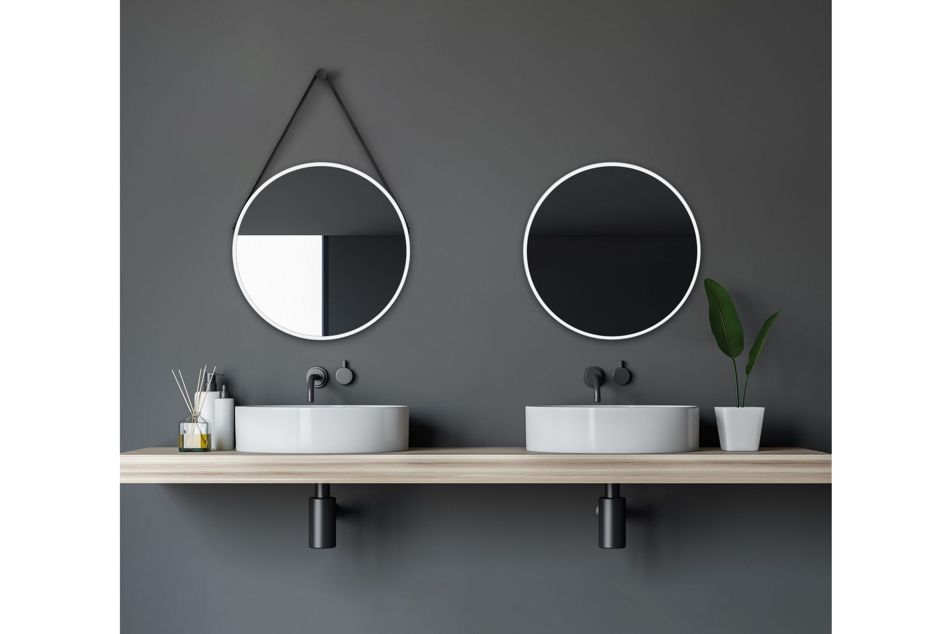 Nävesta Spegel 50 cm Rund - Vit