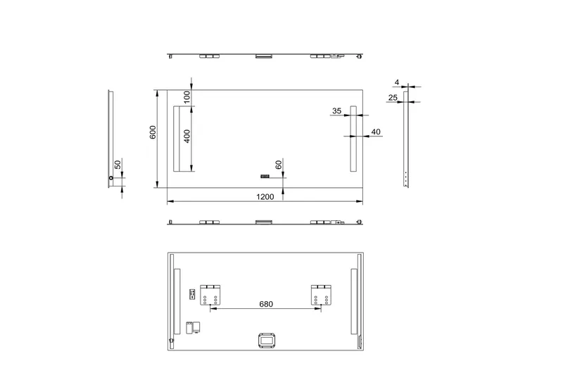 Purnuvara Badrumsspegel 120x60 cm LED-belysning - Inredning - Badrumsinredning - Badrumsspegel
