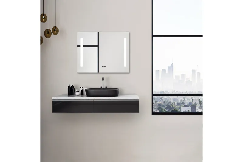 Purnuvara Badrumsspegel 80x60 cm LED-belysning - Inredning - Badrumsinredning - Badrumsspegel