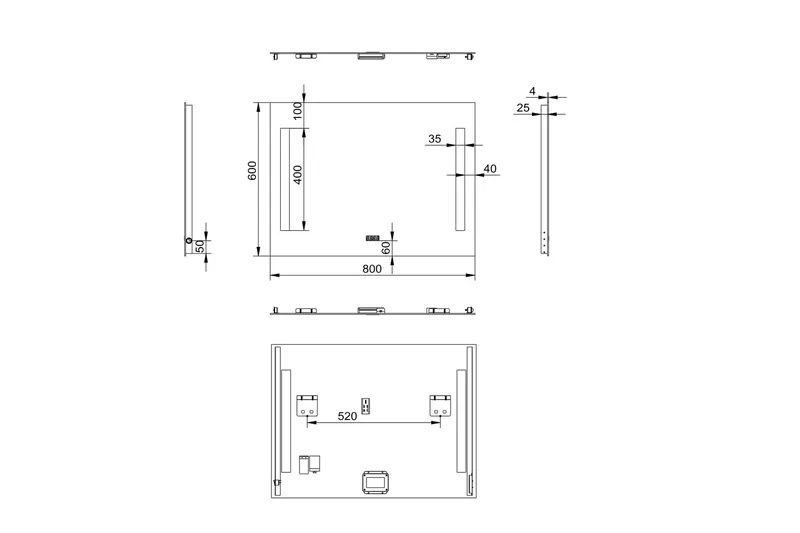Purnuvara Badrumsspegel 80x60 cm LED-belysning - Inredning - Badrumsinredning - Badrumsspegel