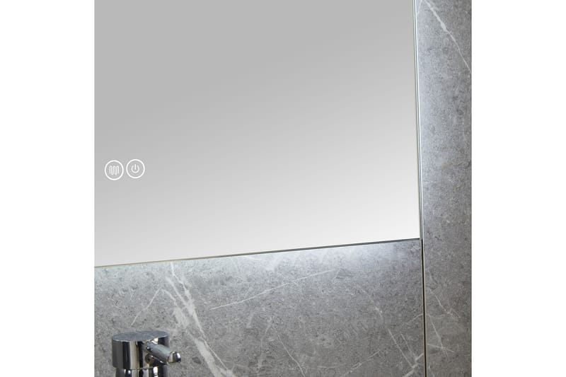 Rektangulär badrumsspegel med LED-belysning 100x80 cm Vit - Lyfco - Badrumsspegel med belysning - Spegel - Badrumsspegel