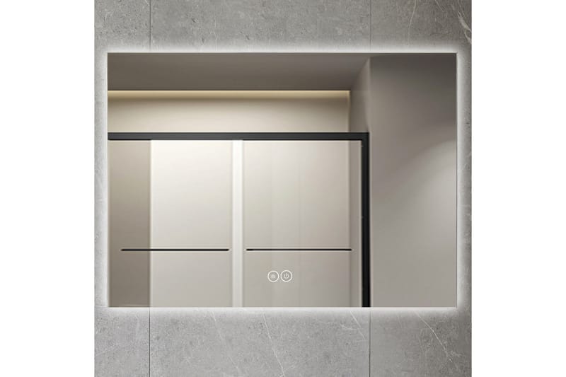 Rektangulär badrumsspegel med LED-belysning 100x80 cm Vit - Lyfco - Inredning - Badrumsinredning - Badrumsspegel