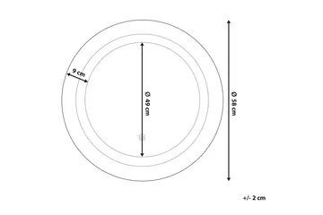 Rystal Spegel LED Rund 58x58 cm - Silver - Inredning - Badrumsinredning - Badrumsspegel