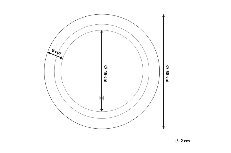 Rystal Spegel LED Rund 58x58 cm - Silver - Inredning - Badrumsinredning - Badrumsspegel