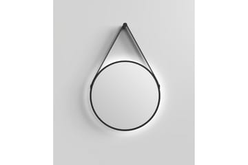 Spegel Almunge 50 cm Rund LED-belysning - Svart - Inredning - Badrumsinredning - Badrumsspegel