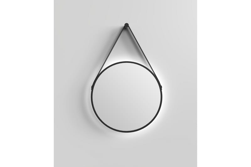Spegel Almunge 50 cm Rund LED-belysning - Svart - Inredning - Badrumsinredning - Badrumsspegel