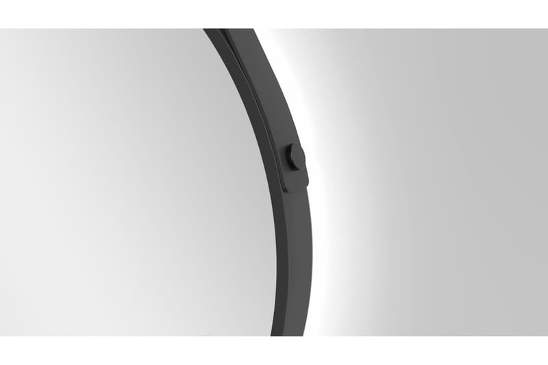 Spegel Almunge 50 cm Rund LED-belysning - Svart - Inredning - Badrumsinredning - Badrumsspegel