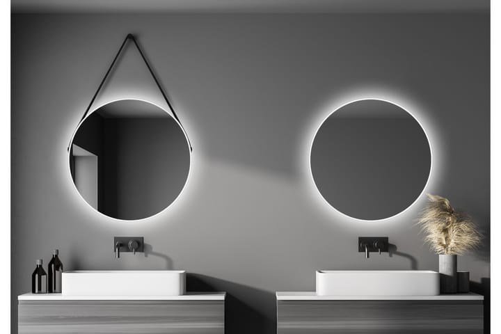 Spegel Delaryd 80 cm - Vit - Badrumsspegel med belysning - Badrumsspegel - Spegel