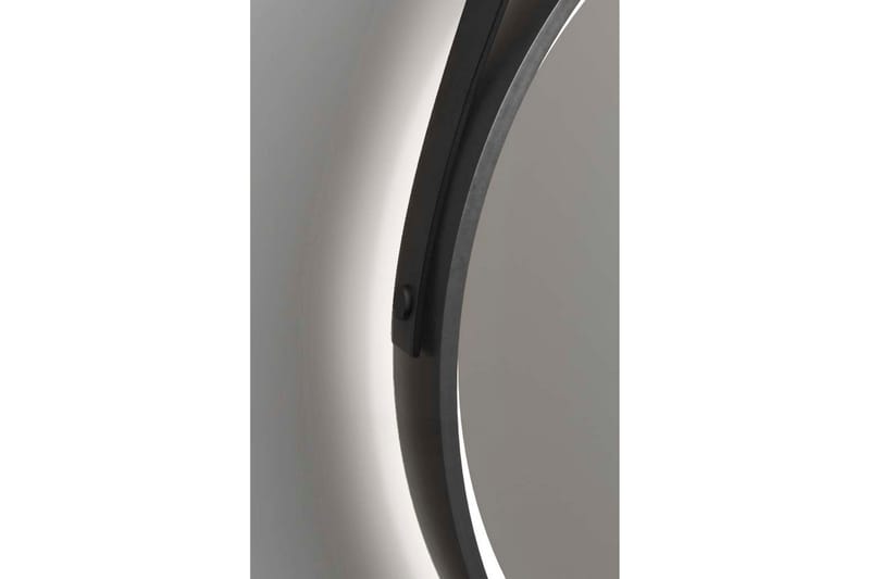 Spegel Eskildstorp 55 cm Rund LED-belysning - Svart|Guld - Badrumsspegel med belysning - Badrumsspegel - Spegel