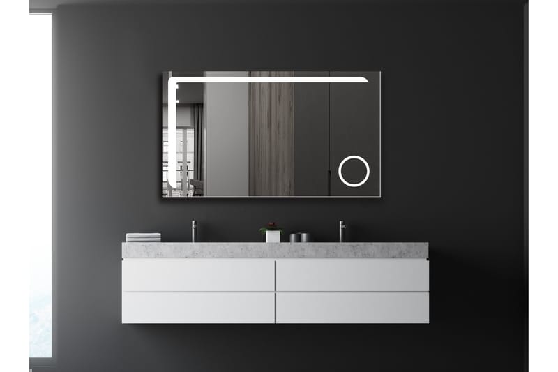 Spegel Forsehaga 120x70 cm - Silver - Badrumsspegel med belysning - Spegel - Badrumsspegel