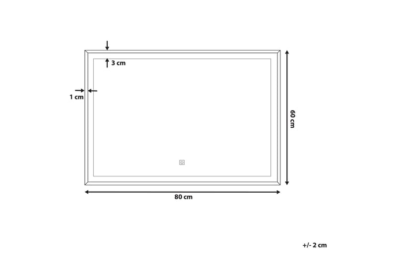 Spegel Krzyzewski LED 60x80 cm - Silver - Badrumsspegel med belysning - Spegel - Badrumsspegel