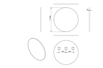 Spegel Linka 120 cm - Svart - Inredning - Badrumsinredning - Badrumsspegel