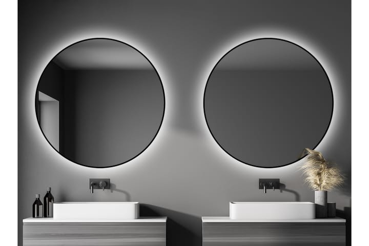 Spegel Linka 120 cm - Svart - Badrumsspegel med belysning - Badrumsspegel - Spegel