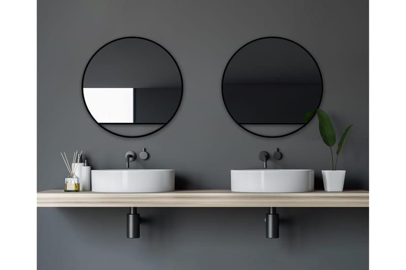 Spegel Linka 60 cm - Svart - Badrumsspegel - Spegel