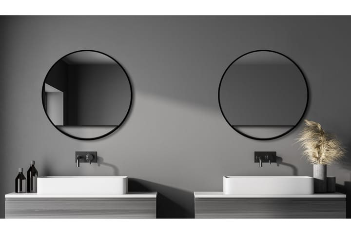 Spegel Linka 80 cm - Svart - Badrumsspegel - Spegel