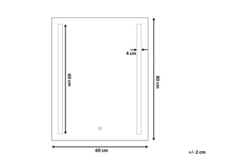 Spegel Luisito LED 60x80 cm - Silver - Inredning - Badrumsinredning - Badrumsspegel