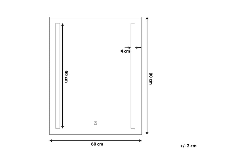 Spegel Luisito LED 60x80 cm - Silver - Badrumsspegel med belysning - Spegel - Badrumsspegel