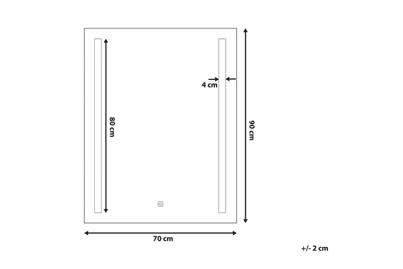 Spegel Luisito LED 70x90 cm - Silver - Inredning - Badrumsinredning - Badrumsspegel