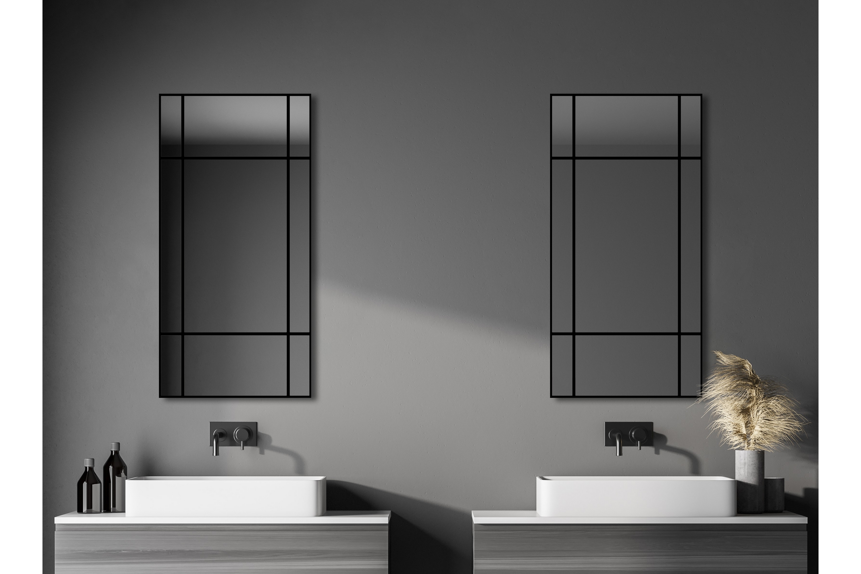 Spegel Stockhyltan 60x120 cm Svart