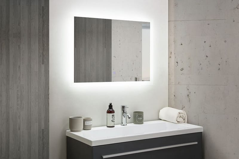 Spegel Purefoy LED 60x80 cm - Silver - Badrumsspegel med belysning - Badrumsspegel - Spegel