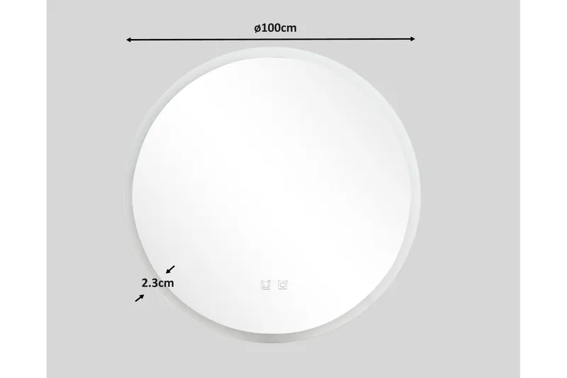 Clas Rund Badrumsspegel med LED-belysning 100 cm - Anti-Fog och Touch-Styrning - Inredning - Badrumsinredning - Badrumsspegel