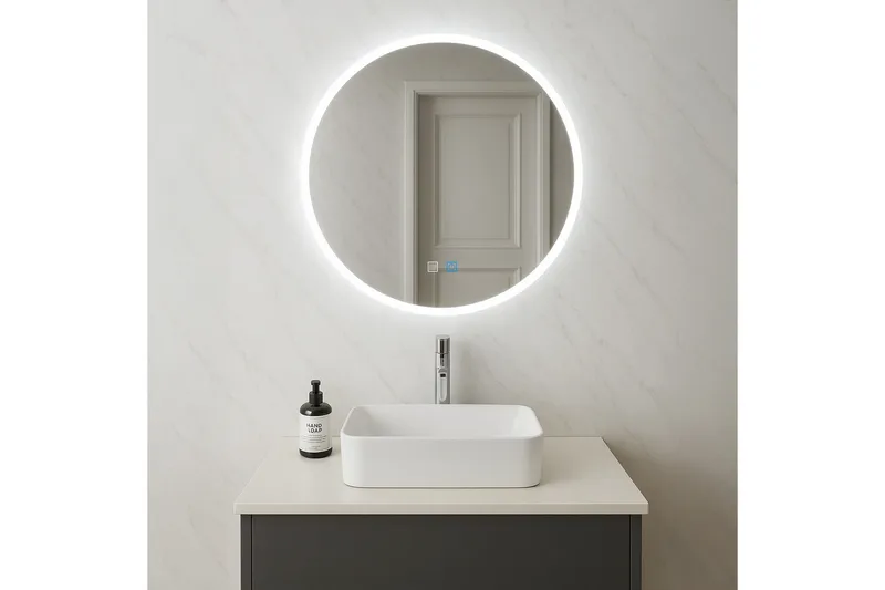 Clas Rund Badrumsspegel med LED-belysning 100 cm, Anti-Fog och Touch-Styrning